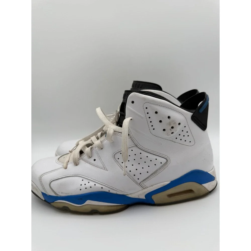 Nike Air Jordan 6 Retro Sport Blue 2014 Mens Size 13 White 384664-107